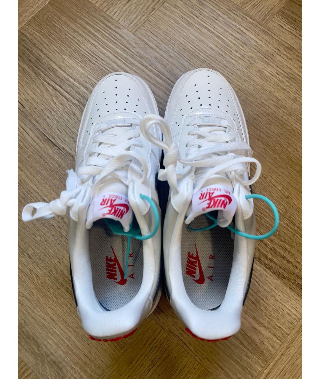 NIKE Белые кеды из лакированной кожи, фото 3