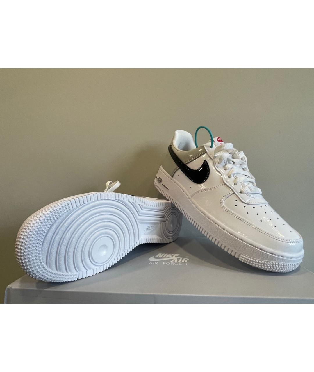NIKE Белые кеды из лакированной кожи, фото 7