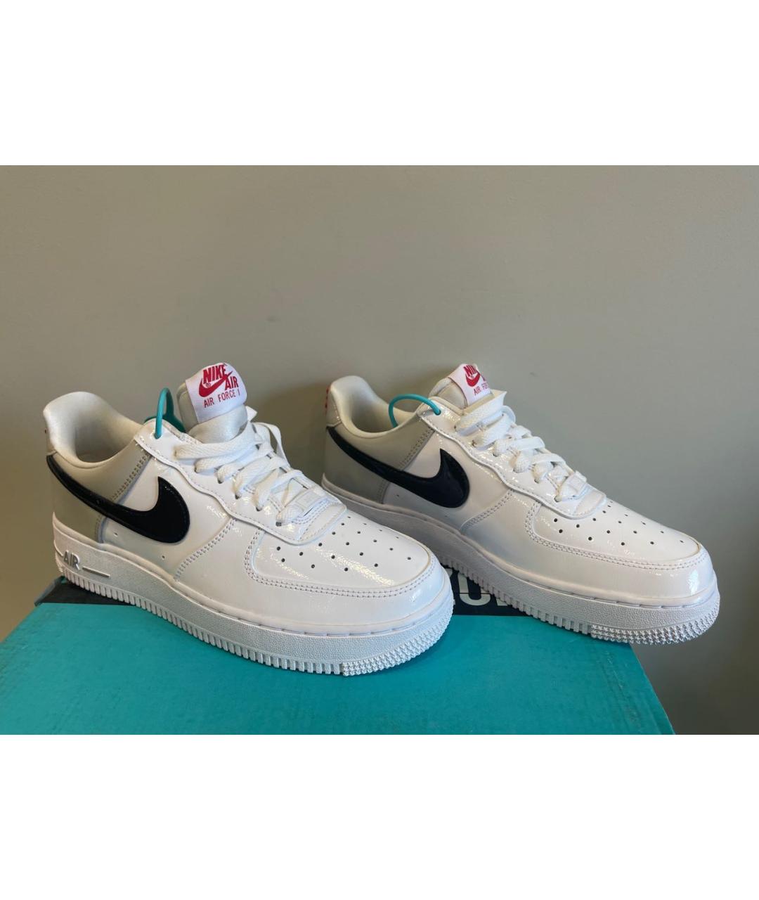 NIKE Белые кеды из лакированной кожи, фото 6