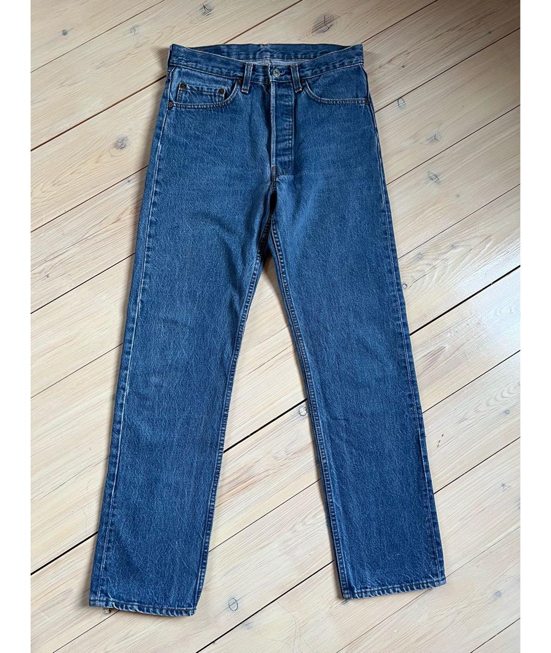 LEVI'S Синие хлопковые прямые джинсы, фото 3