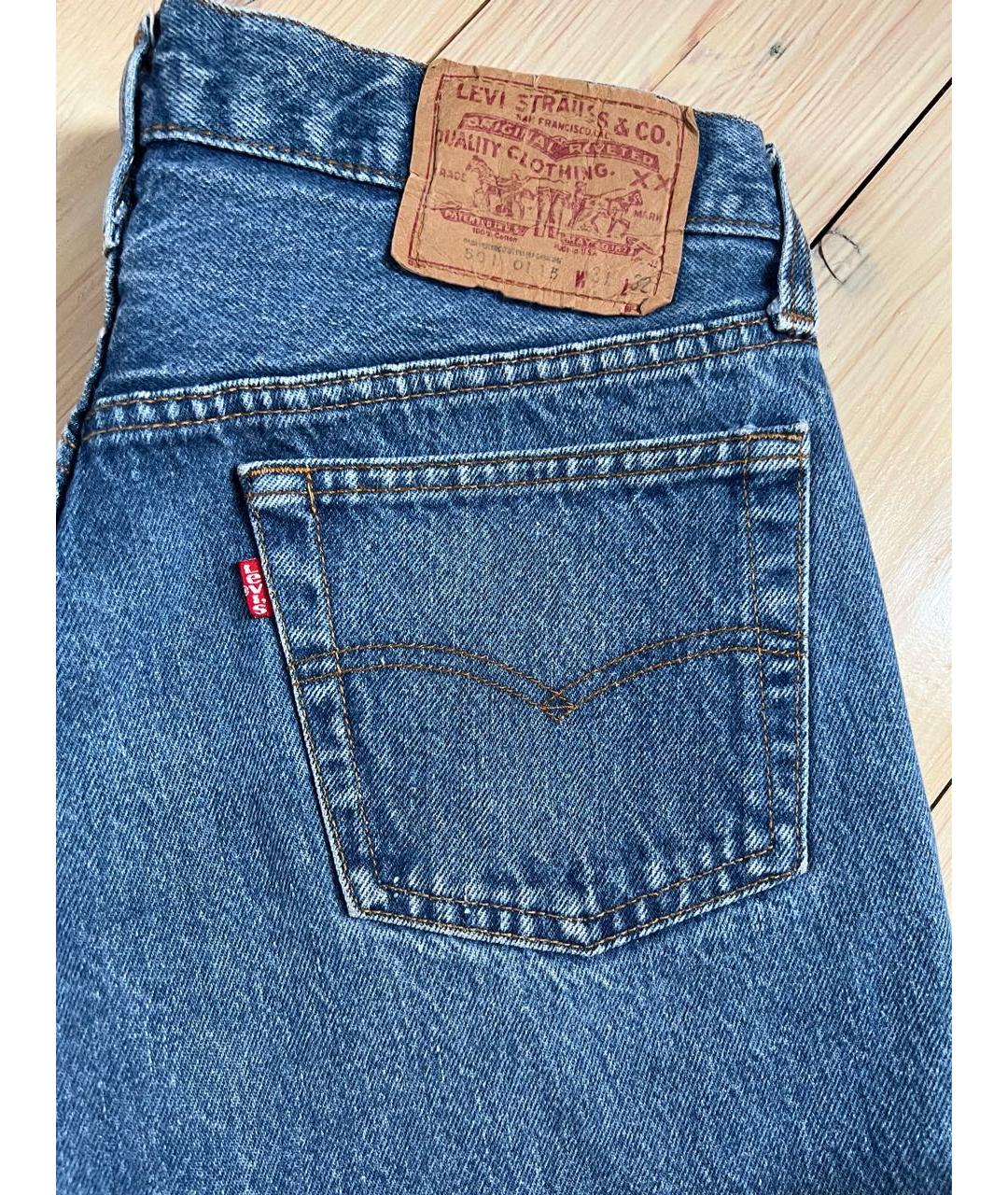 LEVI'S Синие хлопковые прямые джинсы, фото 2