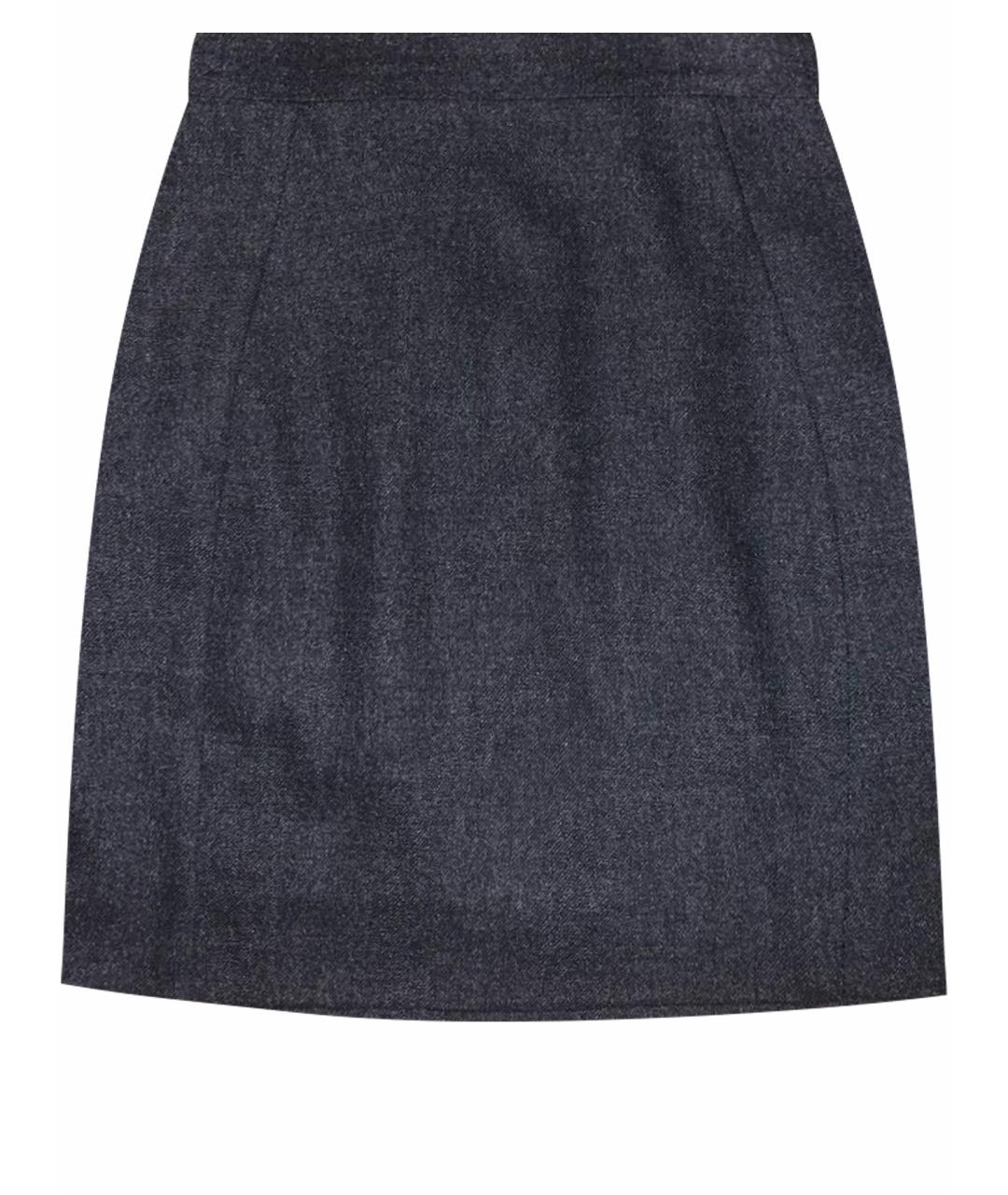 ALTUZARRA Серая шерстяная юбка мини, фото 1