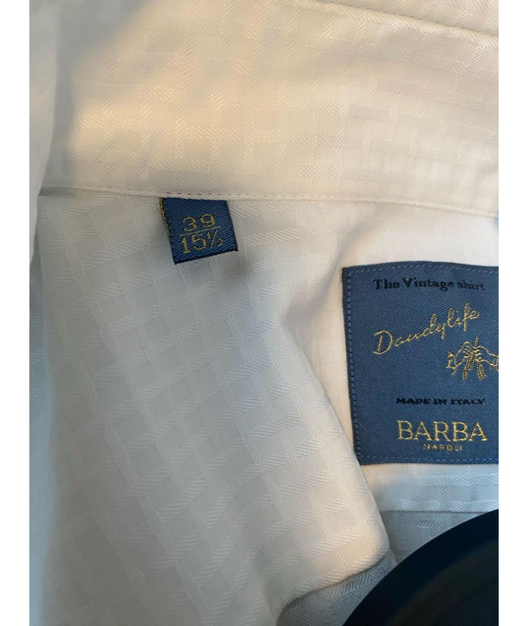 BARBA Белая хлопковая классическая рубашка, фото 5