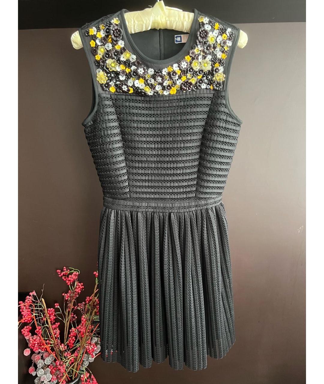 MSGM Черное полиэстеровое коктейльное платье, фото 2
