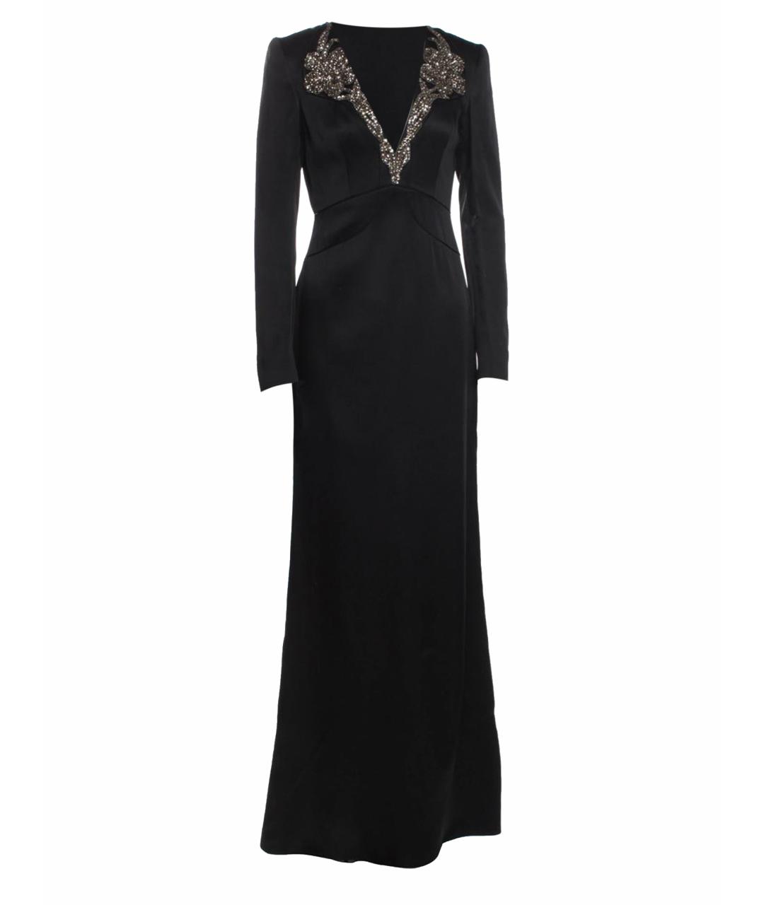 ALEXANDER MCQUEEN Черное шелковое вечернее платье, фото 1