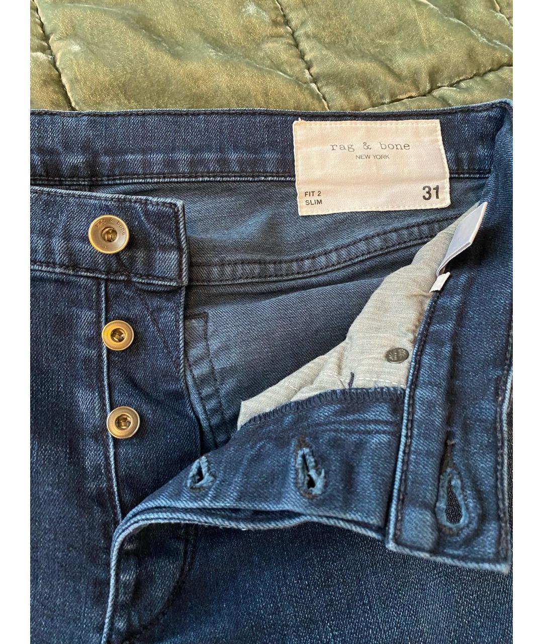 RAG&BONE Темно-синие хлопковые джинсы скинни, фото 3