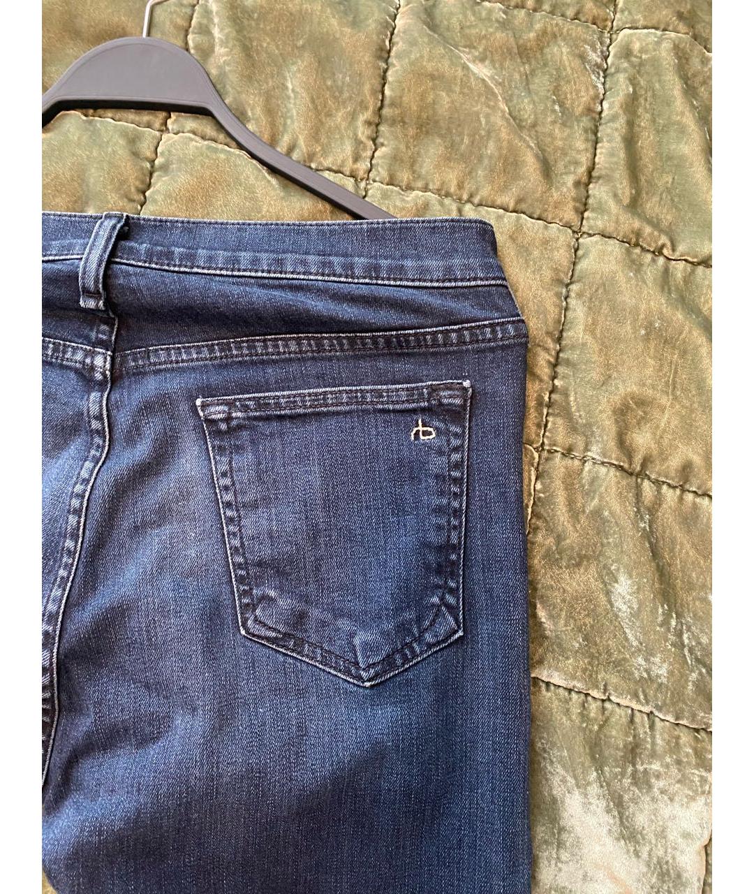 RAG&BONE Темно-синие хлопковые джинсы скинни, фото 4