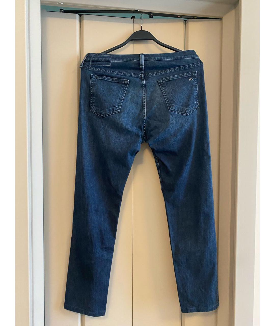 RAG&BONE Темно-синие хлопковые джинсы скинни, фото 2