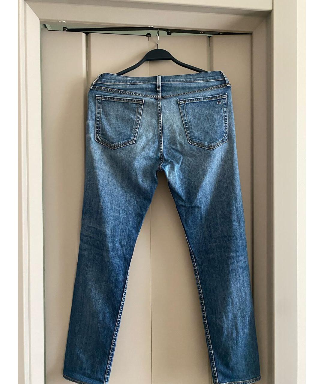 RAG&BONE Голубые хлопковые джинсы скинни, фото 2