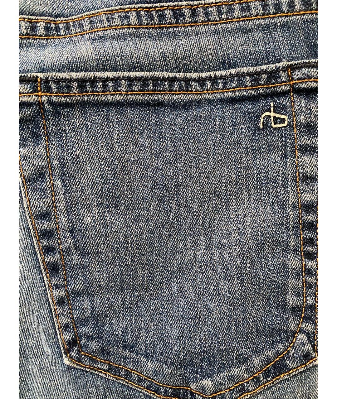 RAG&BONE Голубые хлопковые джинсы скинни, фото 4