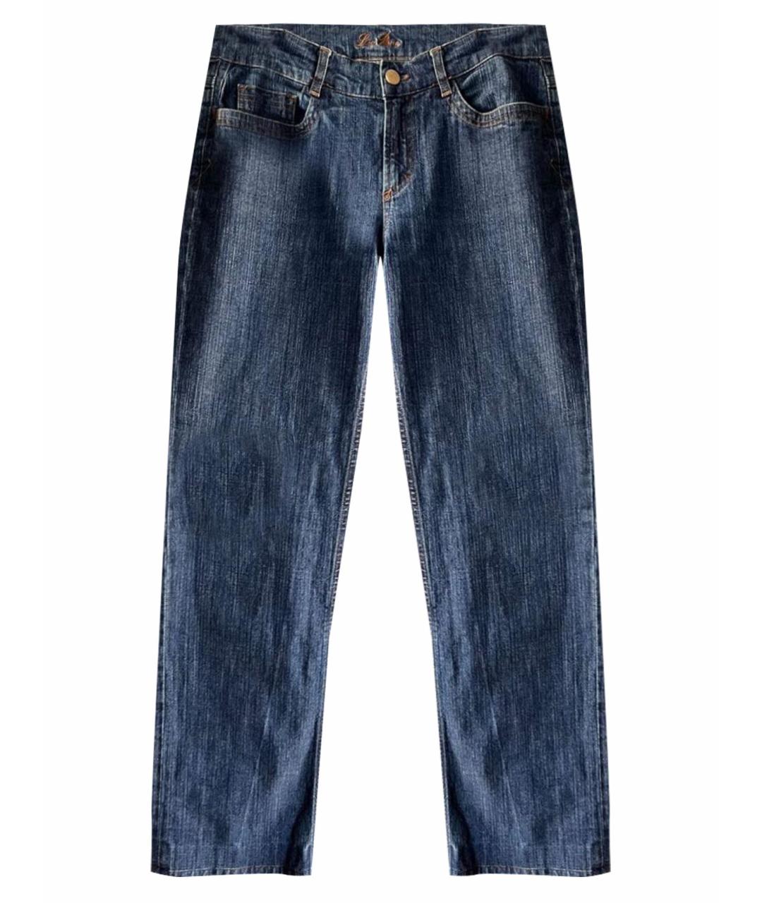 LORO PIANA Синие хлопко-эластановые прямые джинсы, фото 1