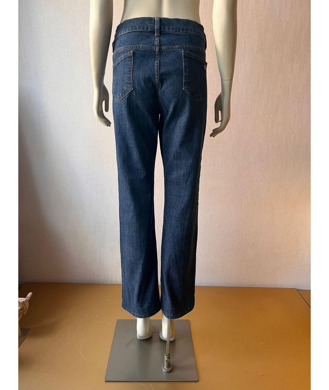 LORO PIANA Синие хлопко-эластановые прямые джинсы, фото 8