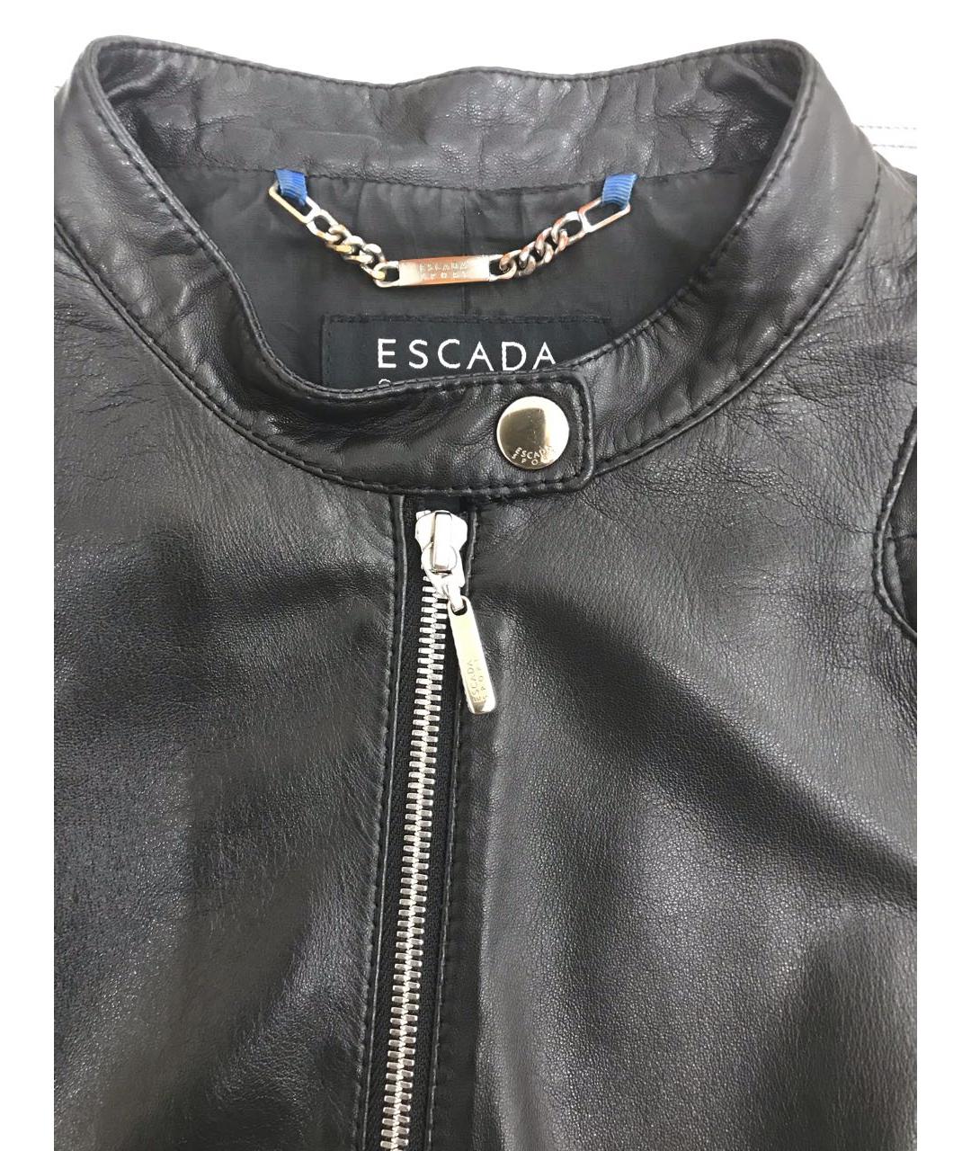 ESCADA Черная кожаная куртка, фото 4