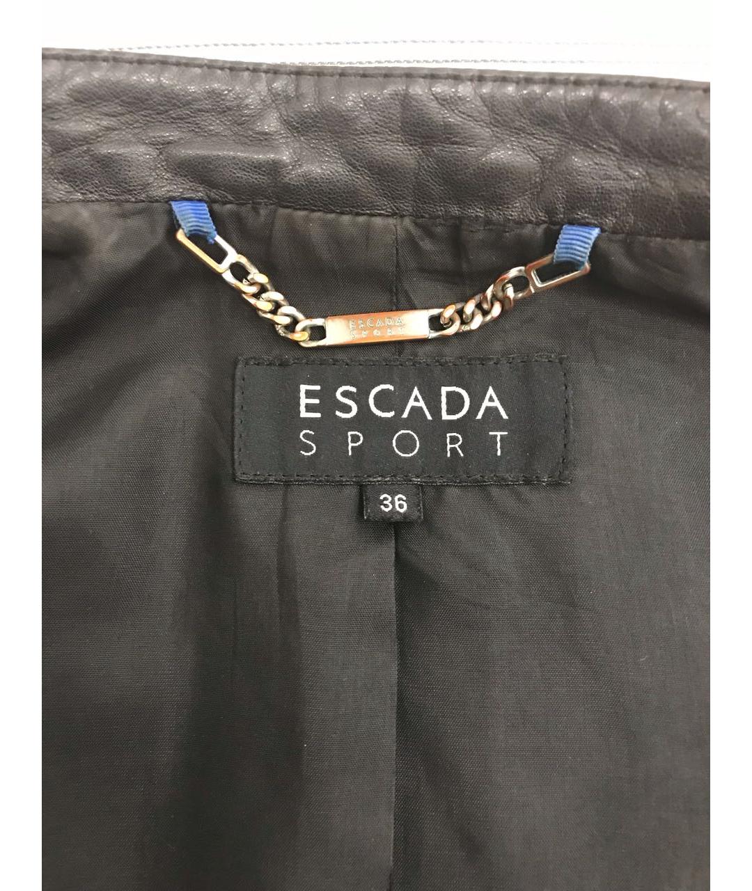 ESCADA Черная кожаная куртка, фото 3