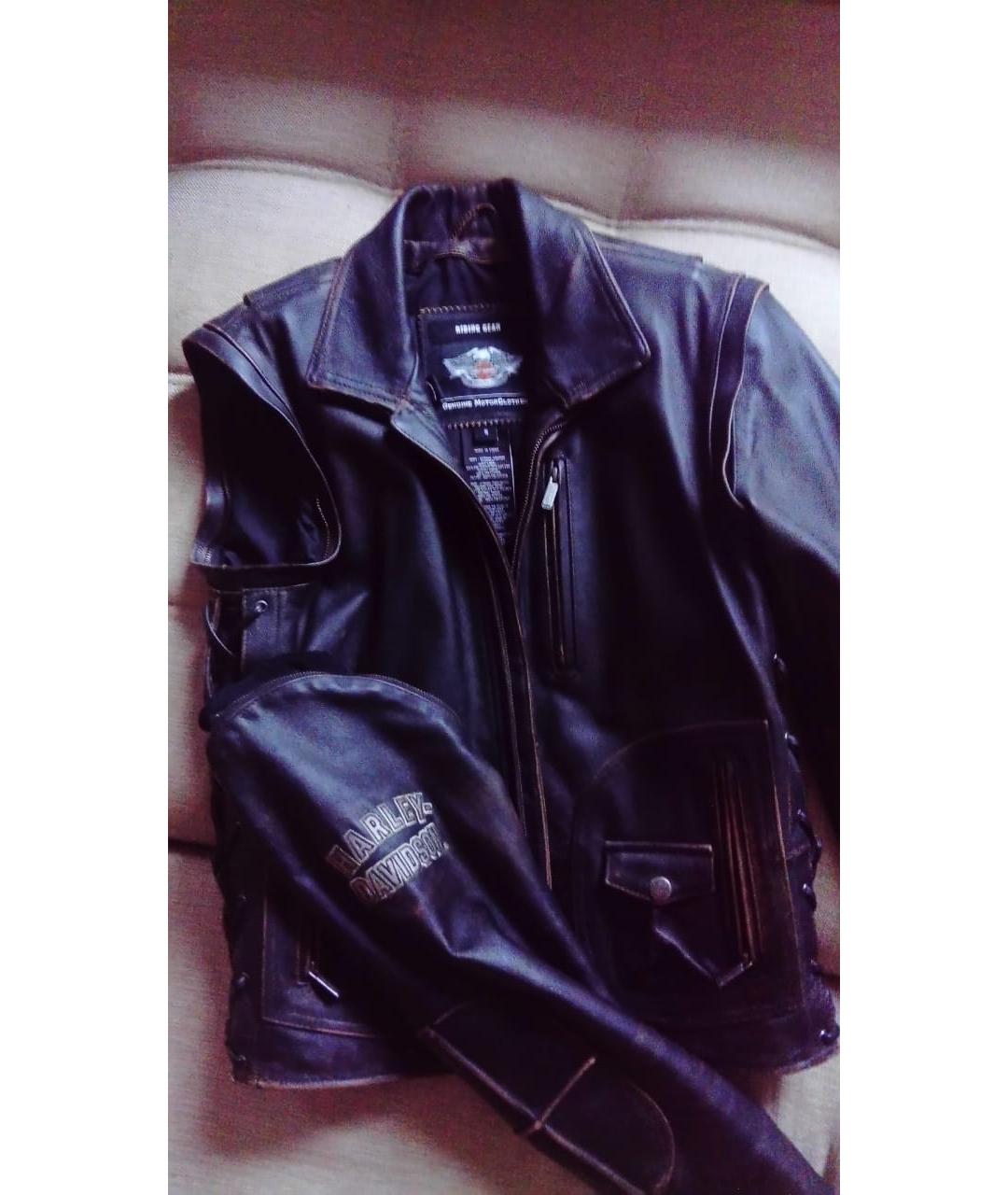 Harley Davidson Черная кожаная куртка, фото 4
