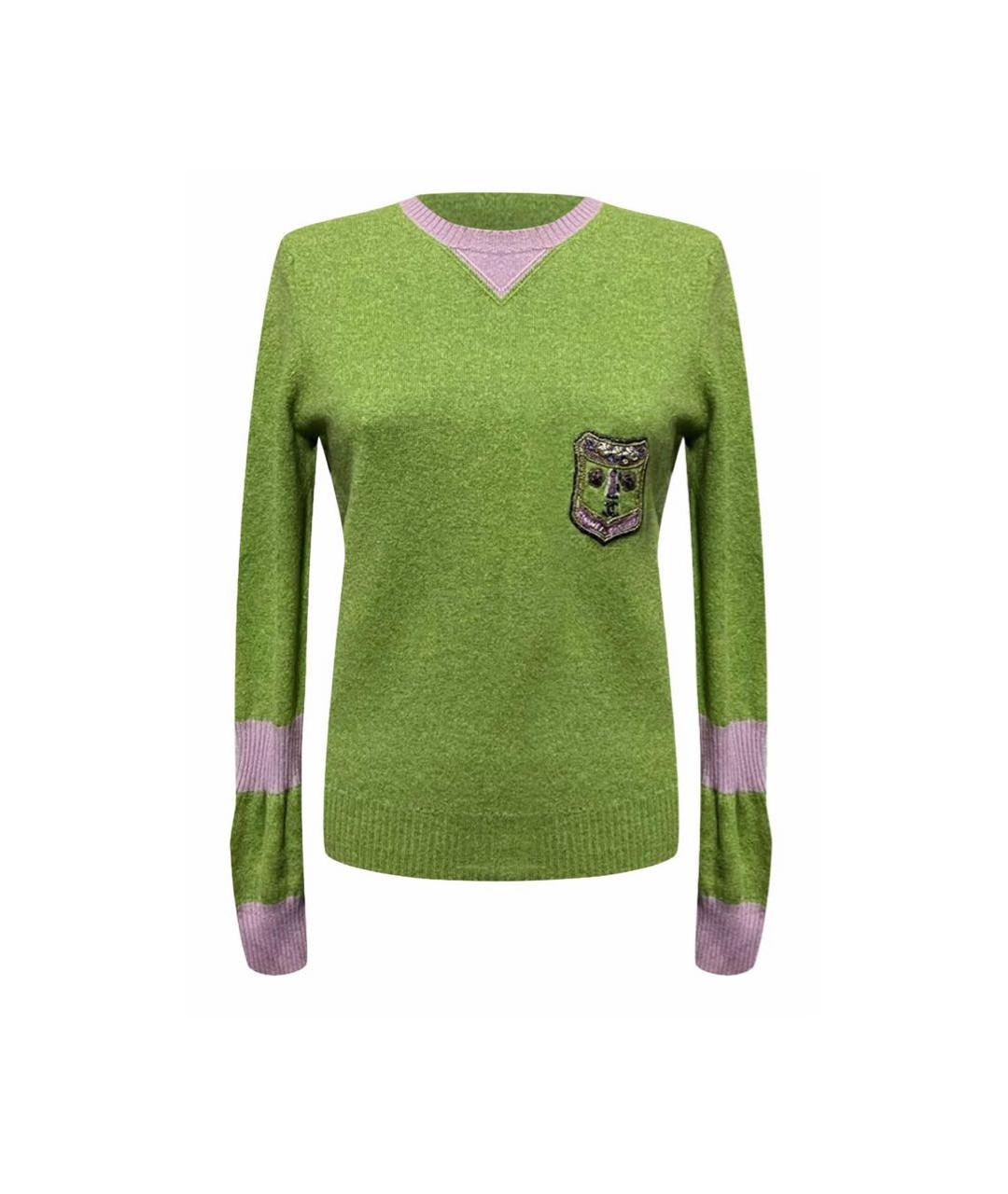 CHANEL PRE-OWNED Зеленый кашемировый джемпер / свитер, фото 1