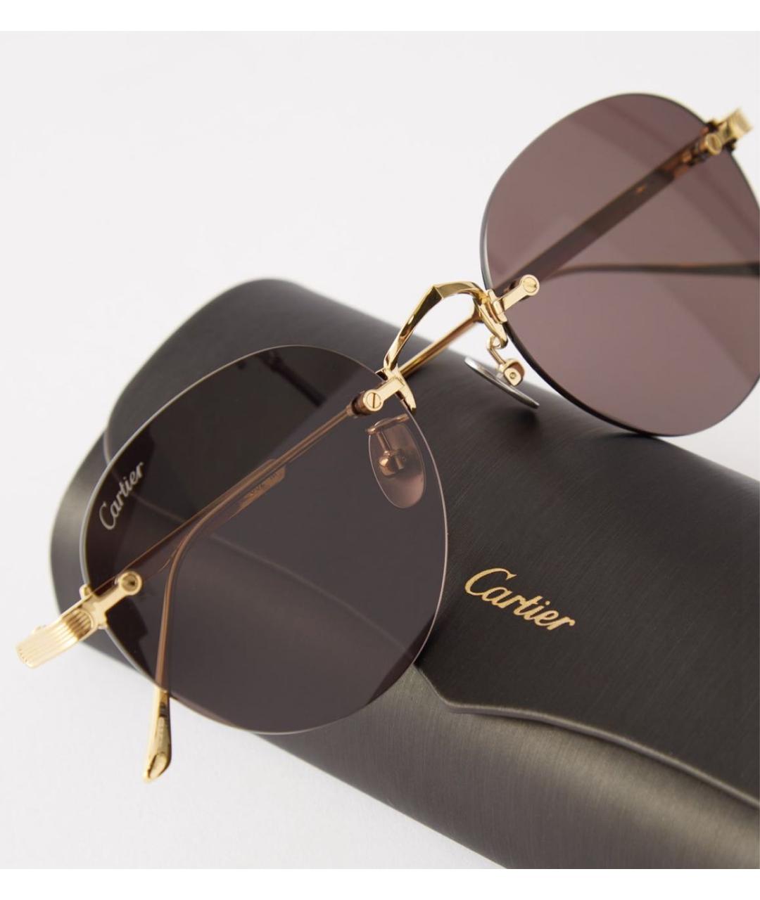 CARTIER Золотые металлические солнцезащитные очки, фото 4