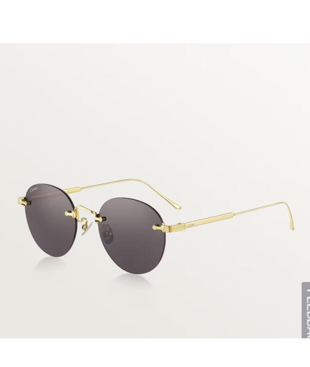 CARTIER Золотые металлические солнцезащитные очки, фото 9