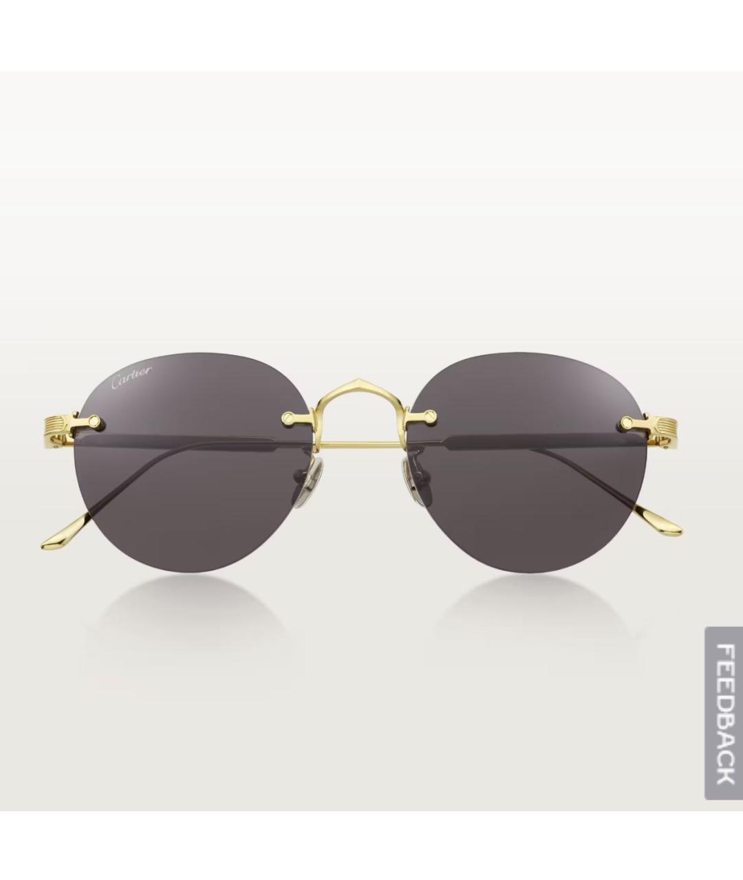 CARTIER Золотые металлические солнцезащитные очки, фото 2