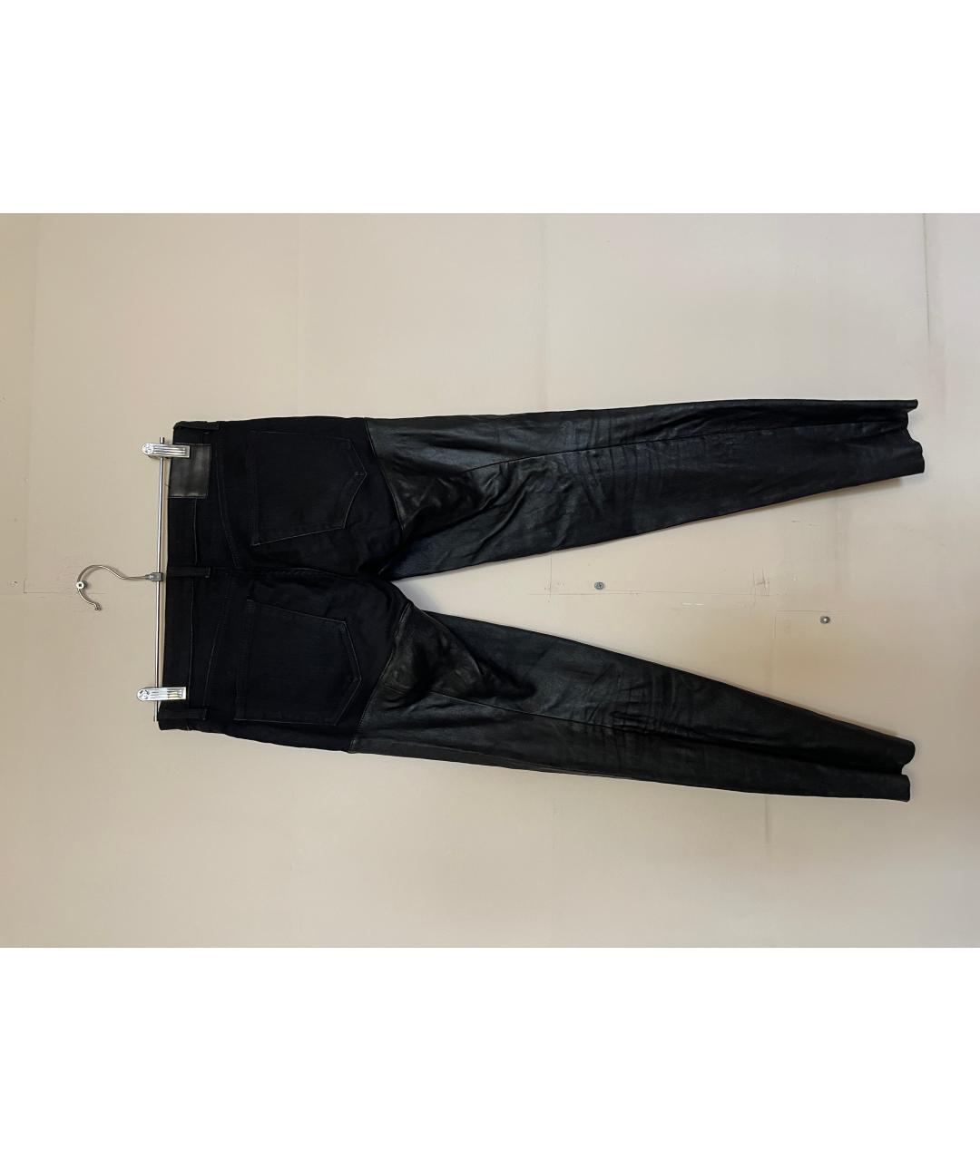 R13 Черные кожаные брюки узкие, фото 2