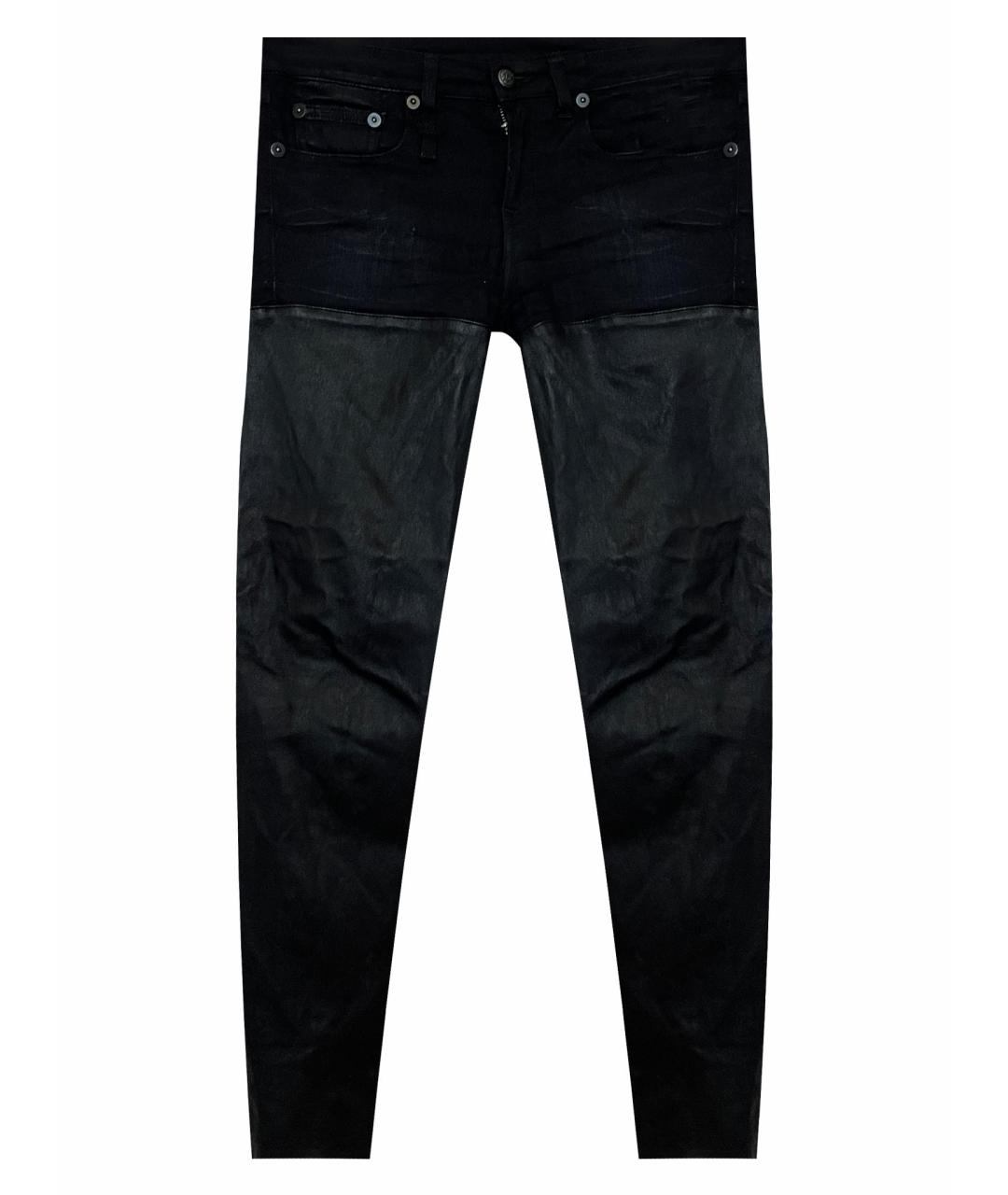 R13 Черные кожаные брюки узкие, фото 1