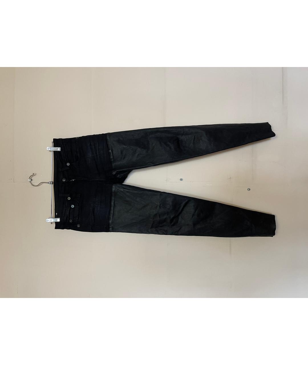 R13 Черные кожаные брюки узкие, фото 5