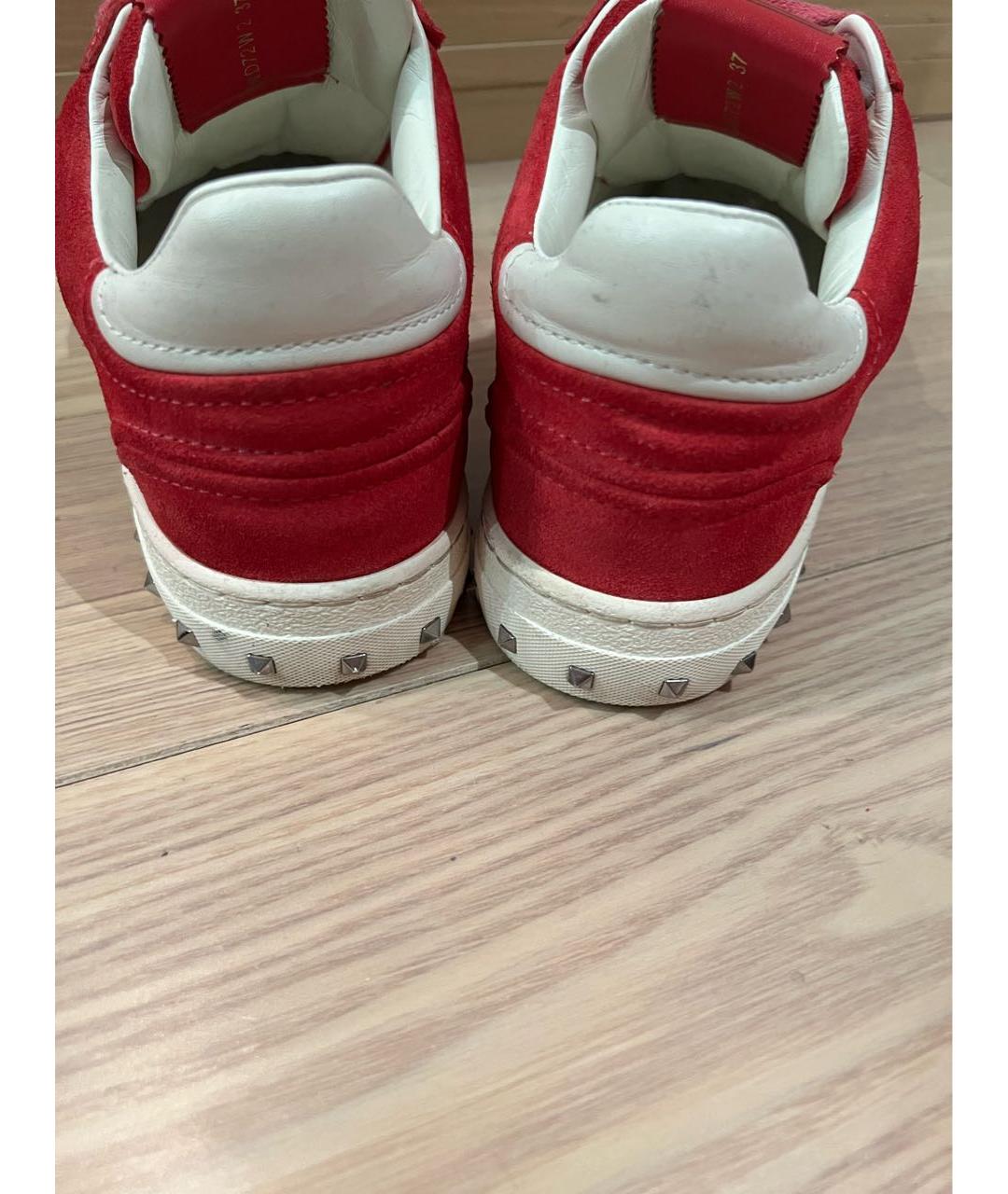 VALENTINO Красные замшевые кроссовки, фото 3