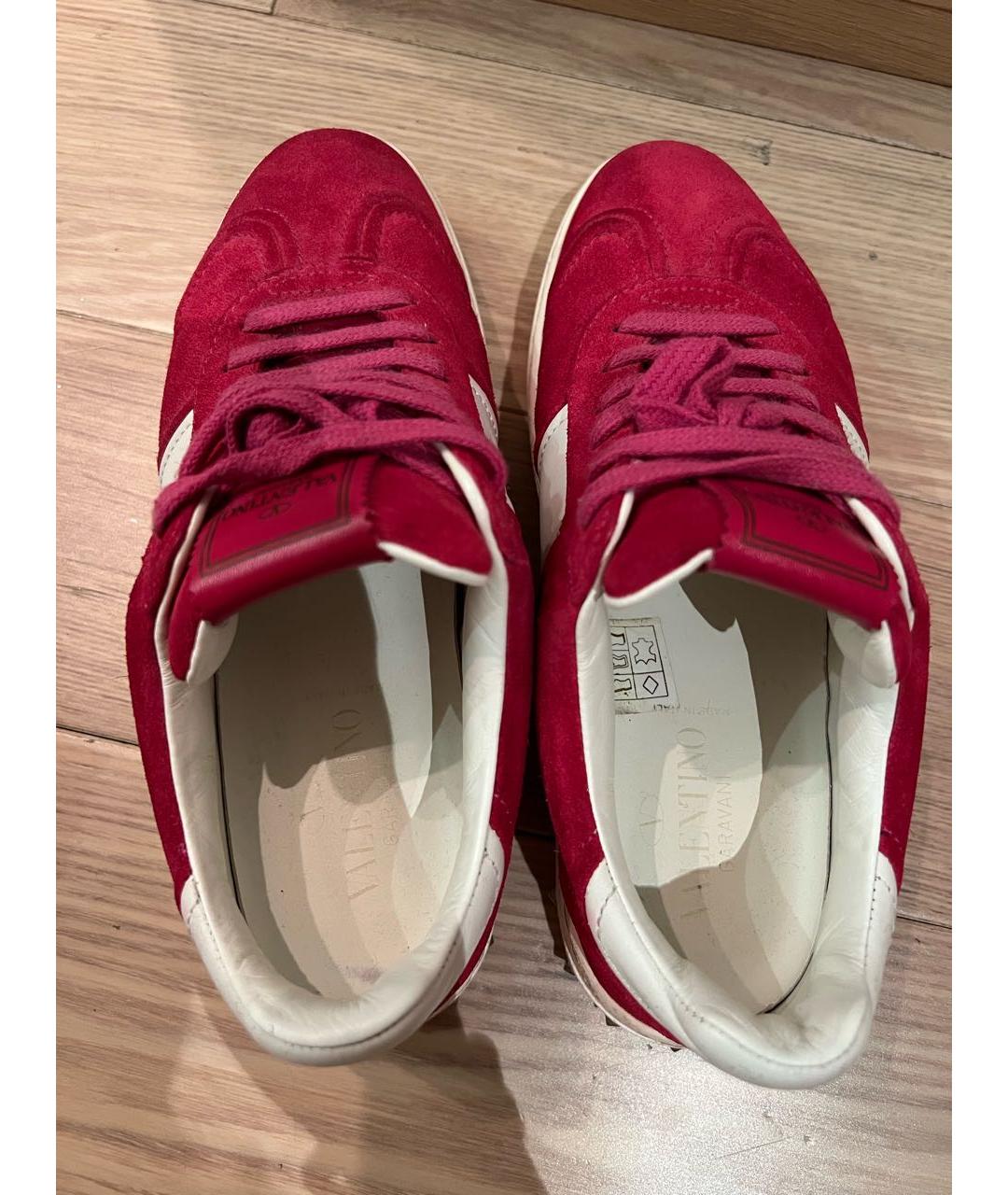 VALENTINO Красные замшевые кроссовки, фото 4
