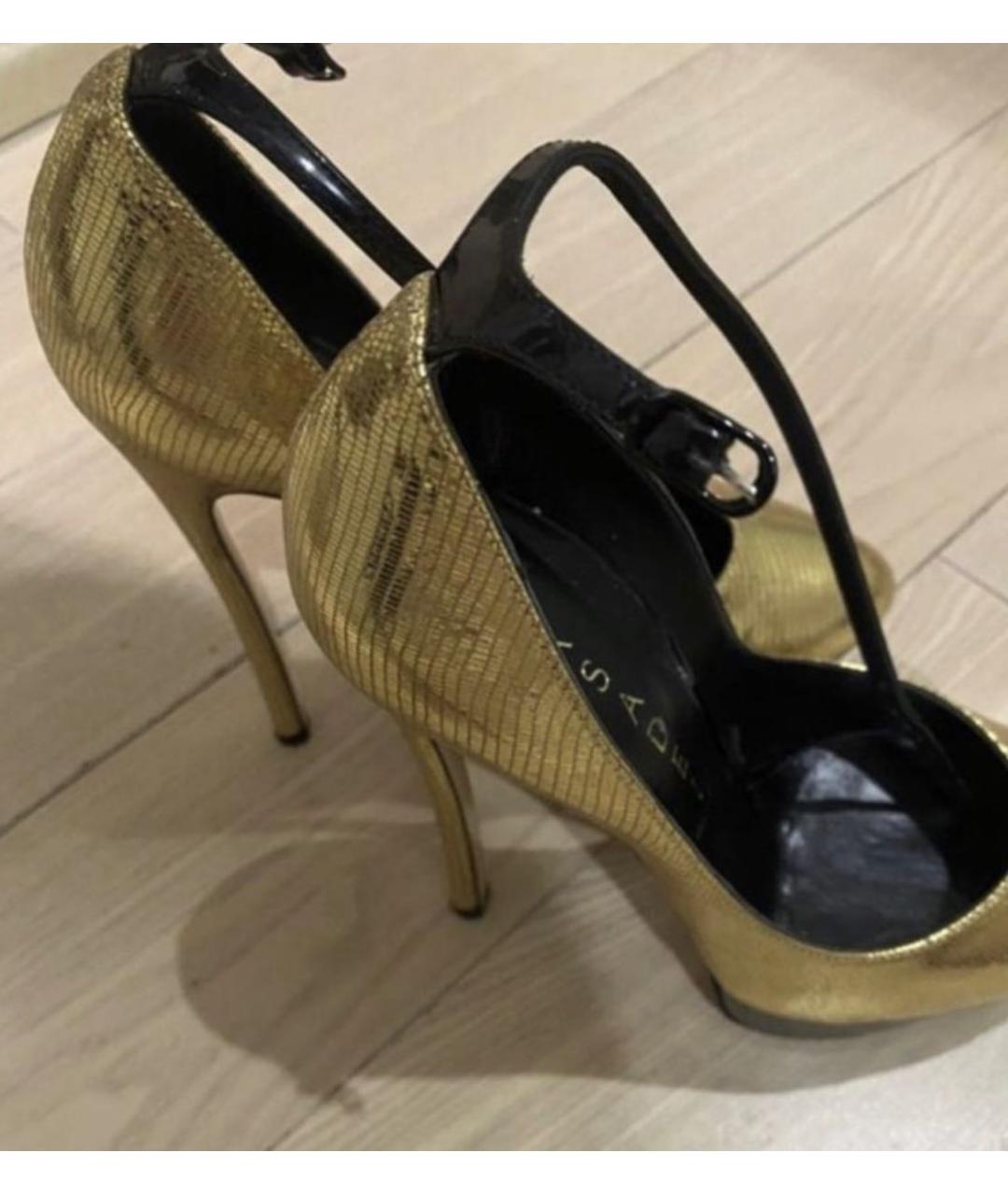 CASADEI Золотые кожаные туфли, фото 3
