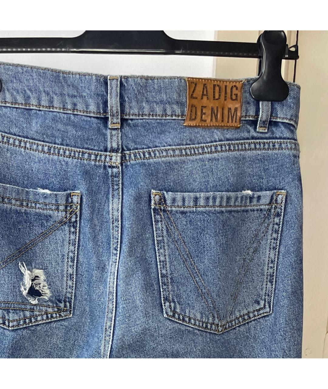 ZADIG & VOLTAIRE Синие хлопковые прямые джинсы, фото 5