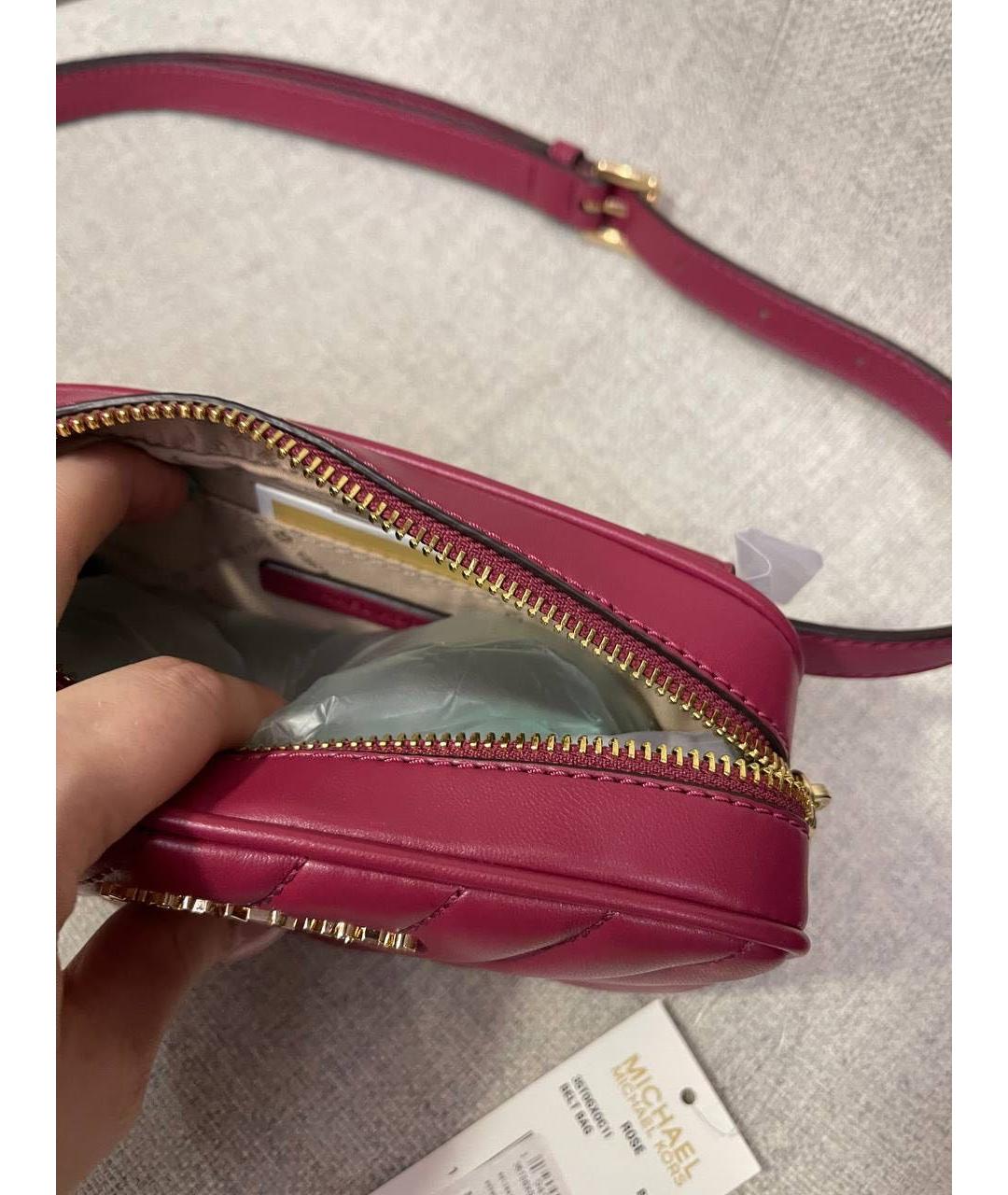 MICHAEL KORS Бордовая кожаная поясная сумка, фото 4