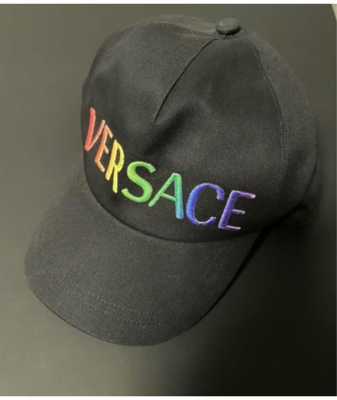 VERSACE Черная хлопковая кепка, фото 2