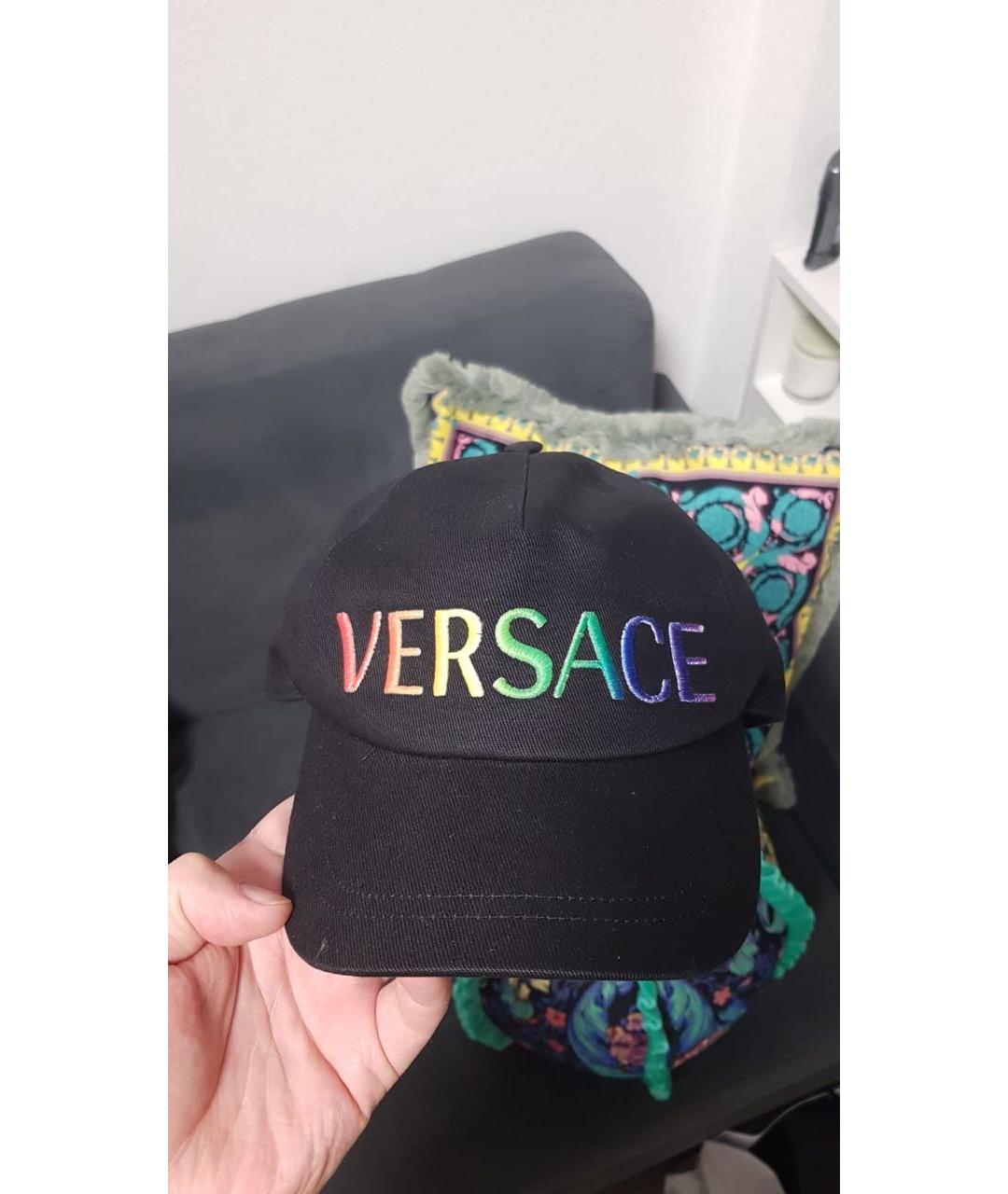 VERSACE Черная хлопковая кепка, фото 5