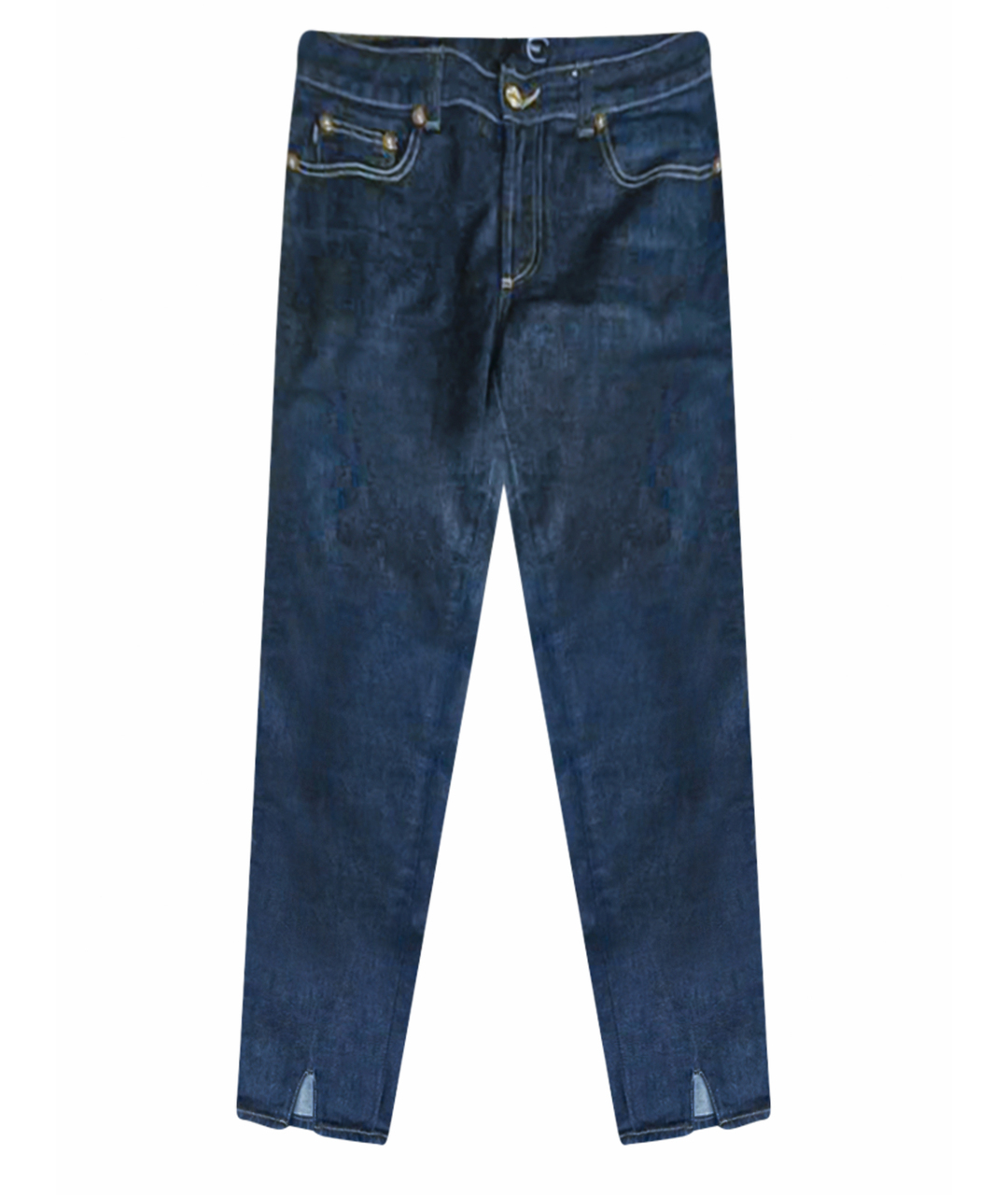 ROBERTO CAVALLI Темно-синие хлопковые джинсы слим, фото 1