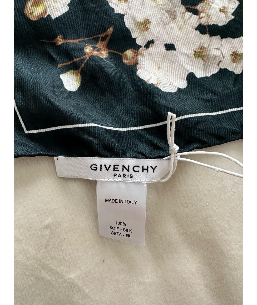 GIVENCHY Зеленый шелковый платок, фото 2