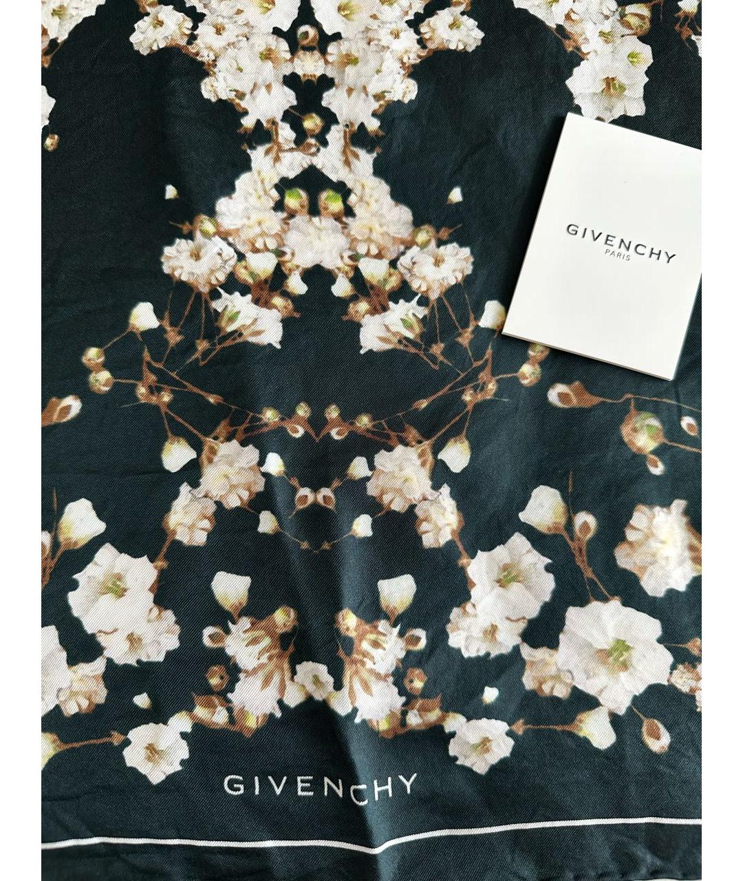GIVENCHY Зеленый шелковый платок, фото 3