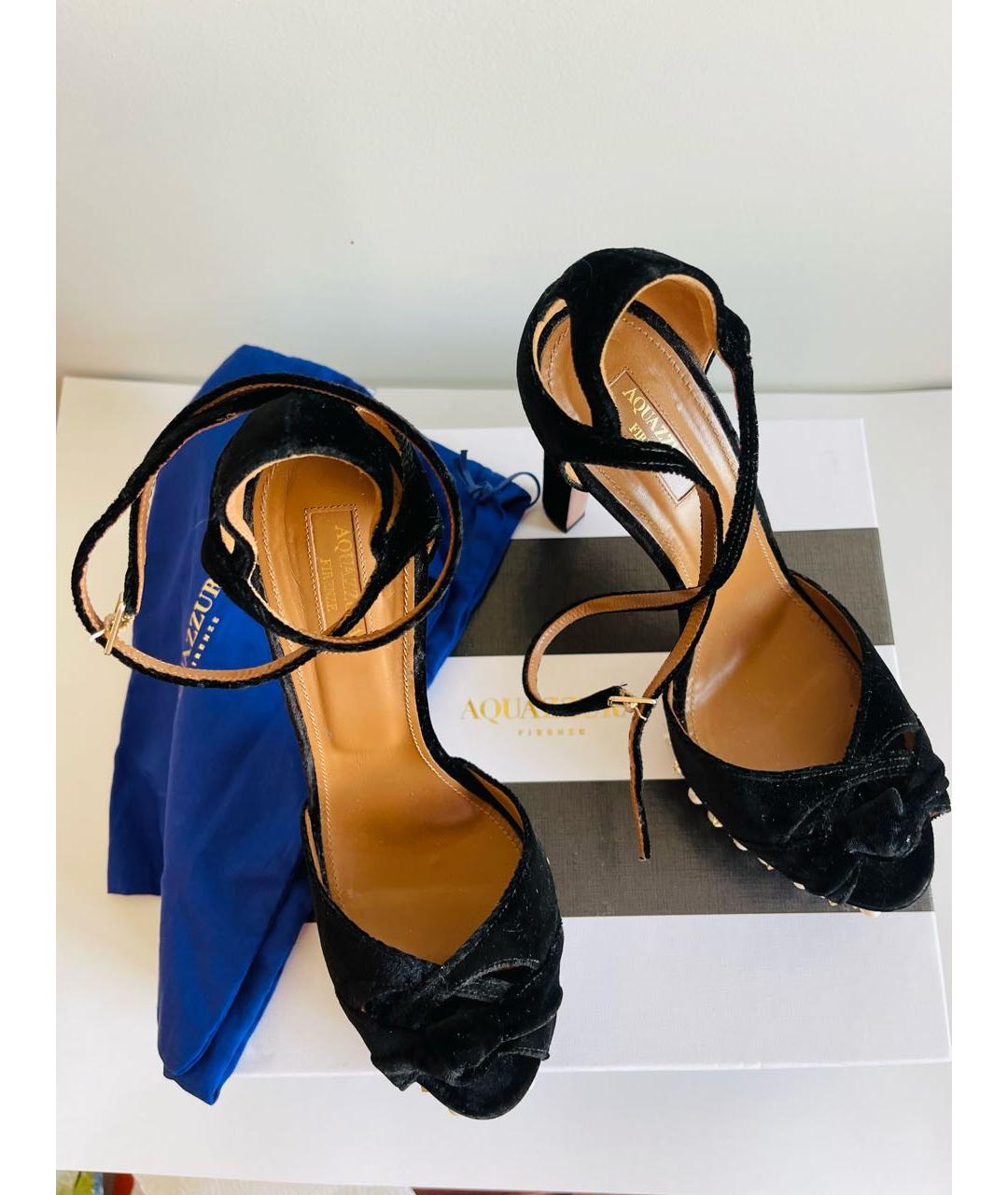 AQUAZZURA Черные босоножки, фото 6