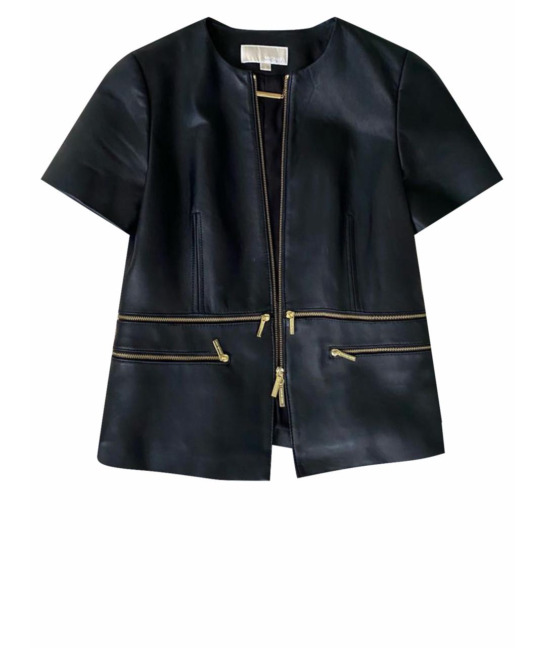 MICHAEL MICHAEL KORS Черный кожаный жакет/пиджак, фото 1