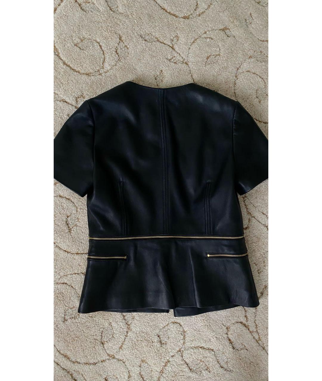 MICHAEL MICHAEL KORS Черный кожаный жакет/пиджак, фото 2