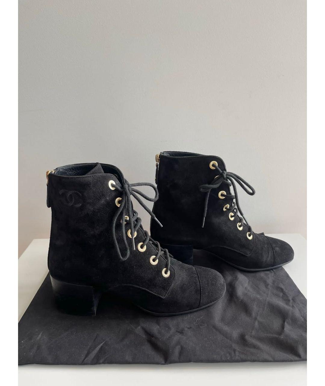 CHANEL PRE-OWNED Черные ботинки из искусственной кожи, фото 4
