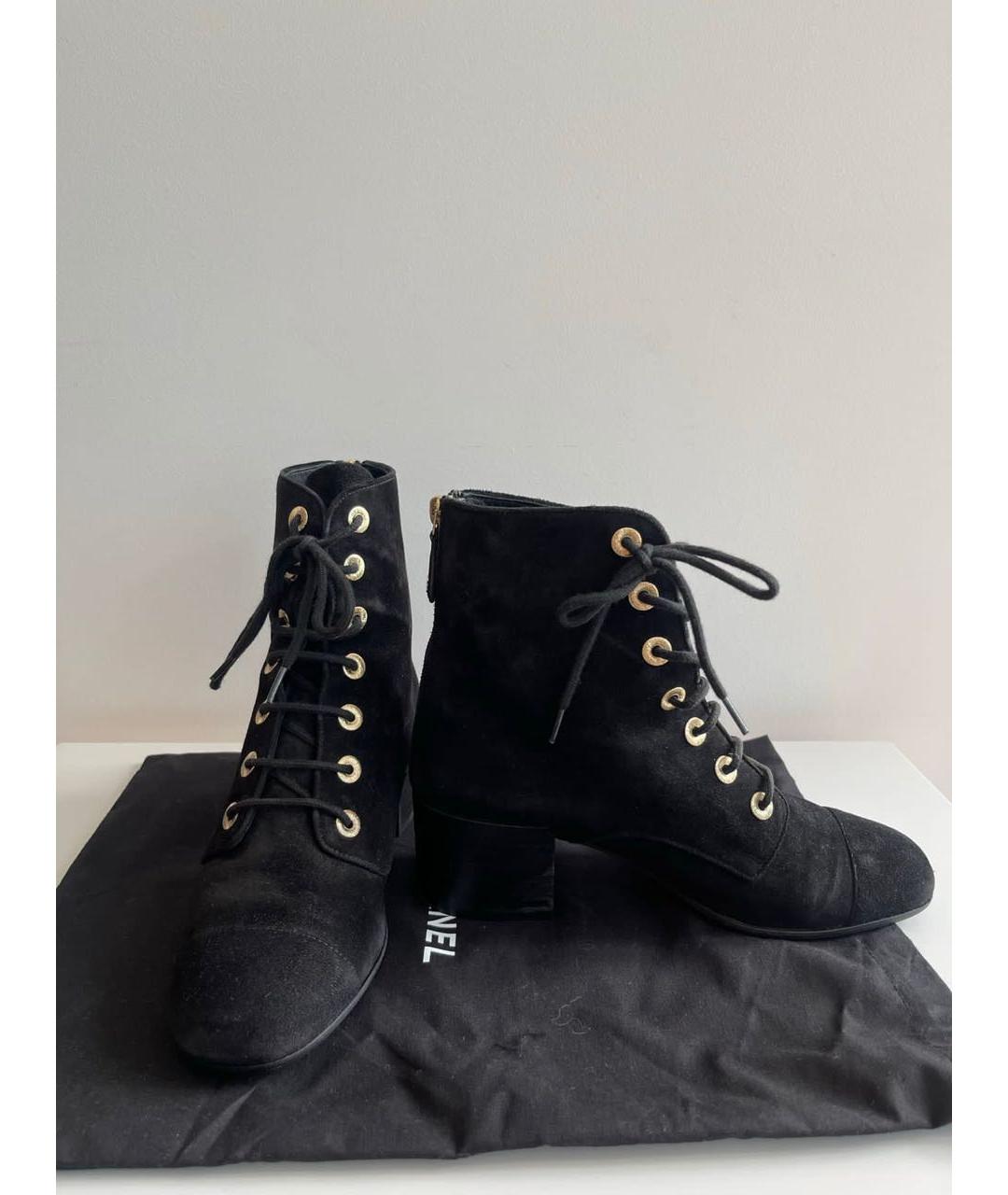 CHANEL PRE-OWNED Черные ботинки из искусственной кожи, фото 5