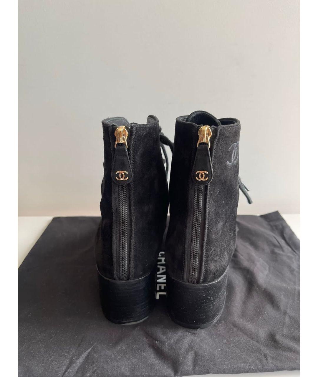 CHANEL PRE-OWNED Черные ботинки из искусственной кожи, фото 2