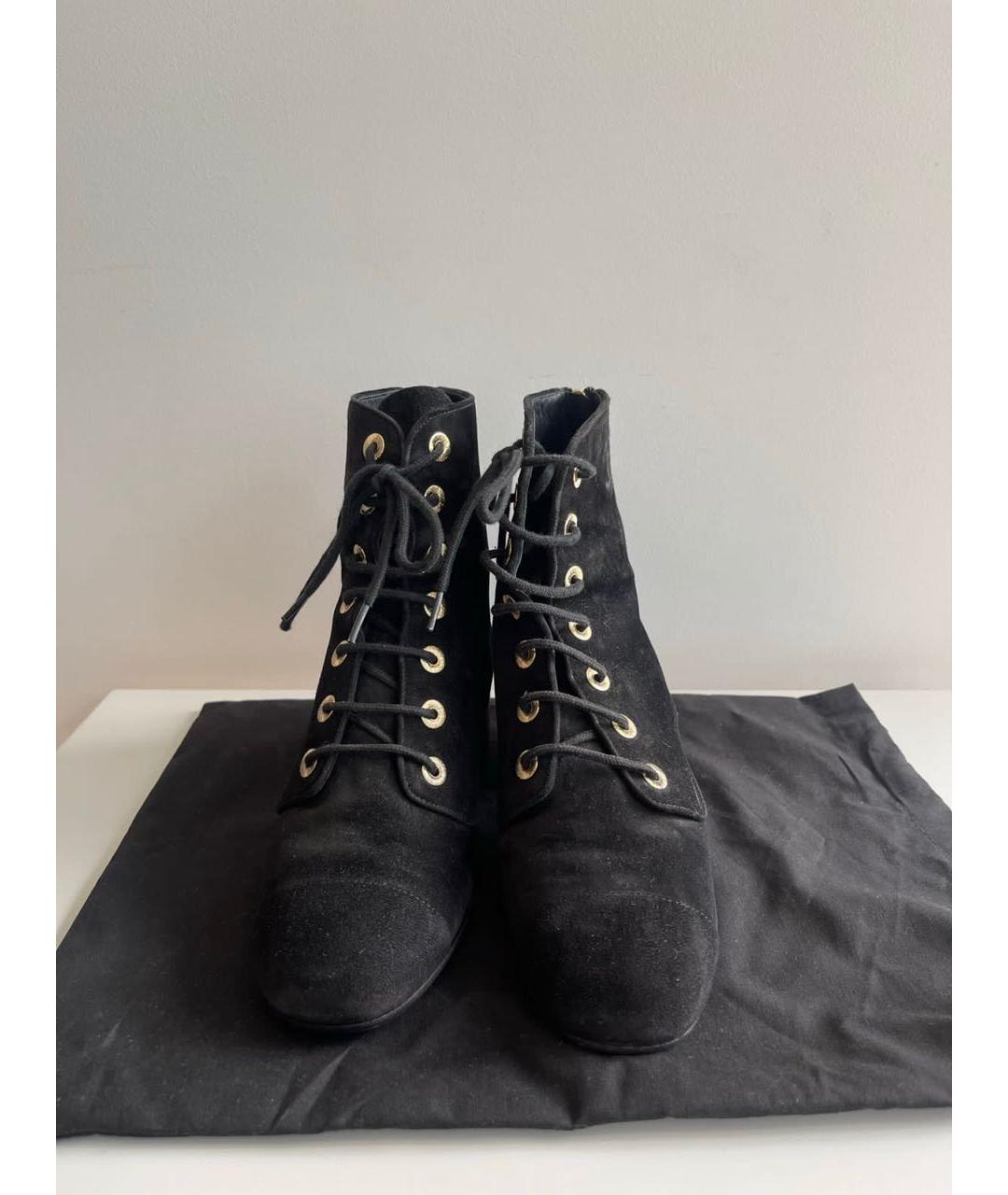 CHANEL PRE-OWNED Черные ботинки из искусственной кожи, фото 3