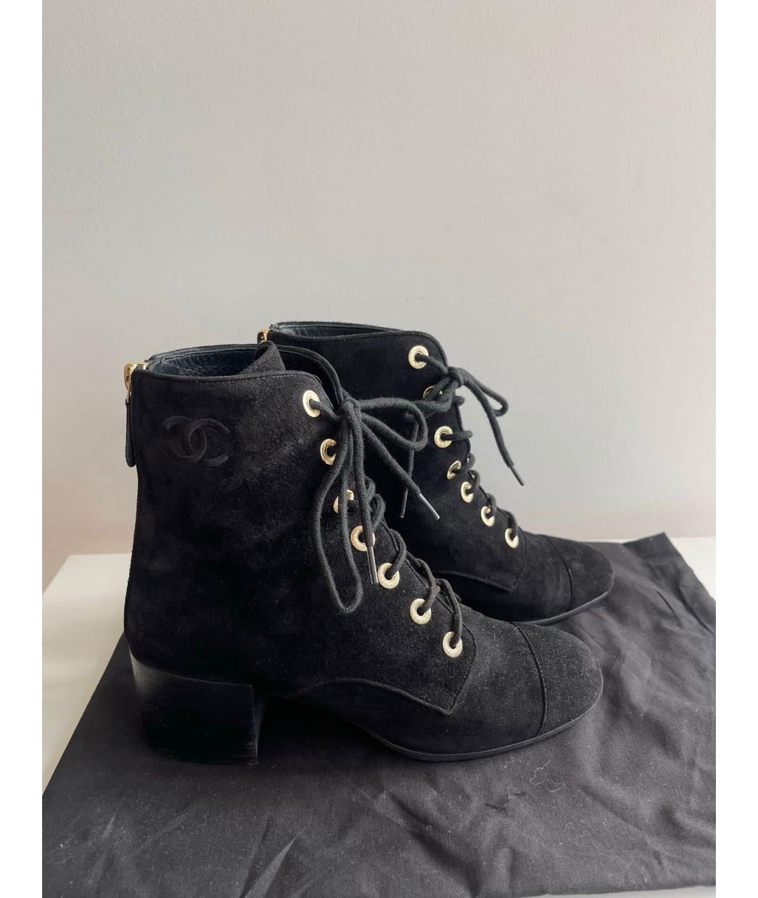 CHANEL PRE-OWNED Черные ботинки из искусственной кожи, фото 6