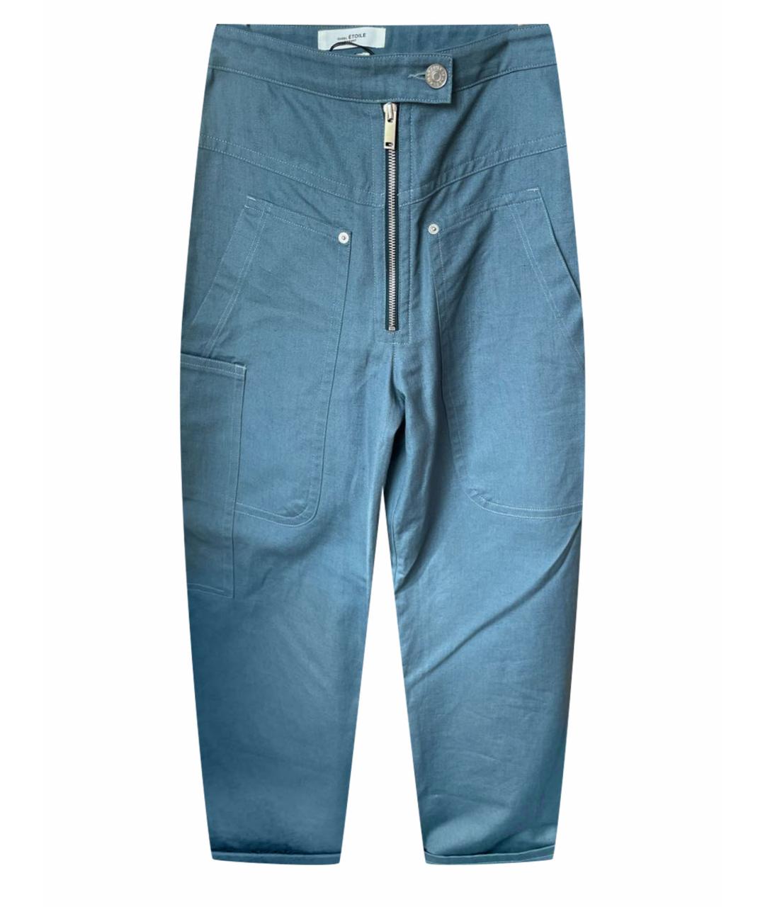 ISABEL MARANT ETOILE Синие хлопковые прямые брюки, фото 1
