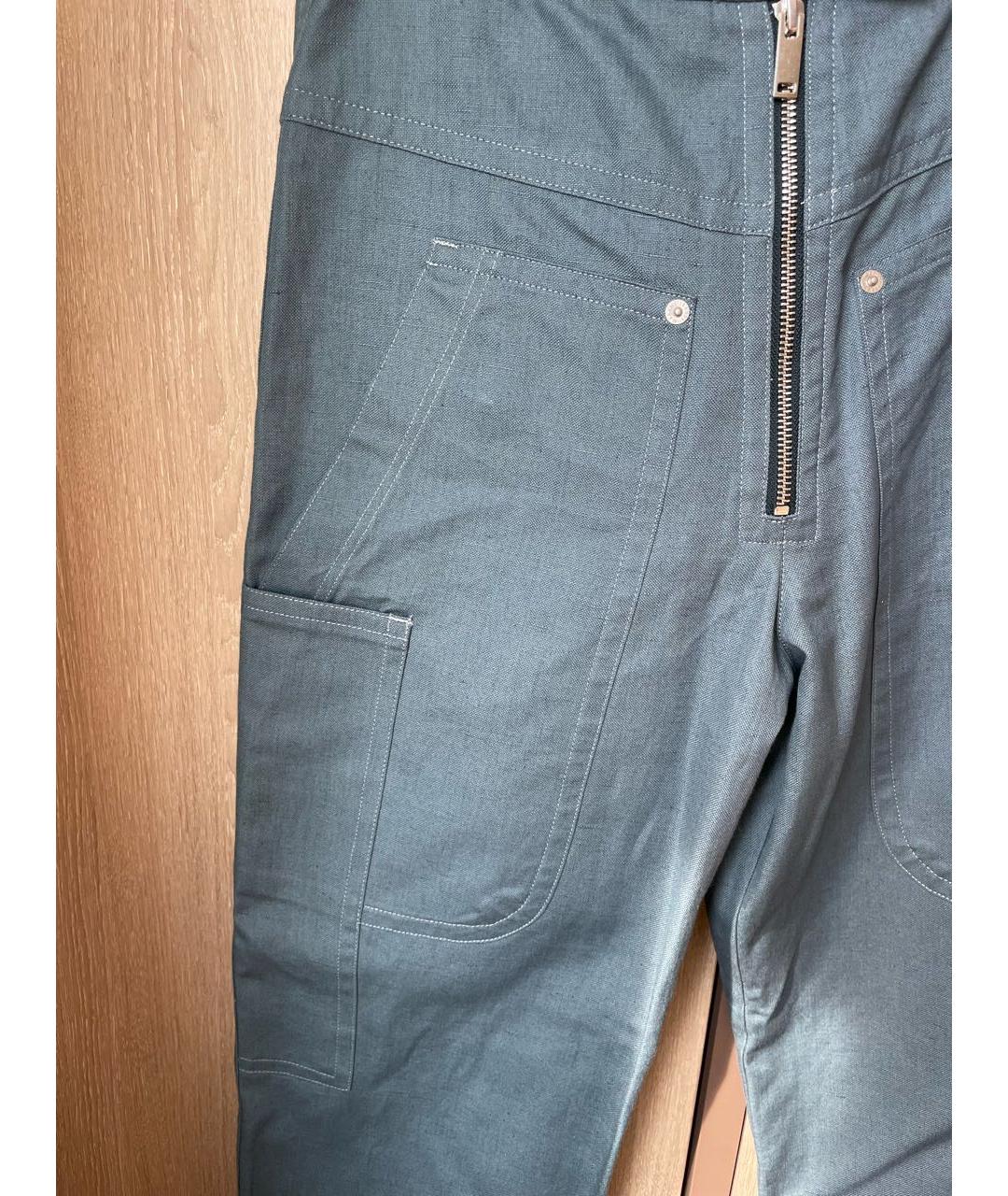 ISABEL MARANT ETOILE Синие хлопковые прямые брюки, фото 4