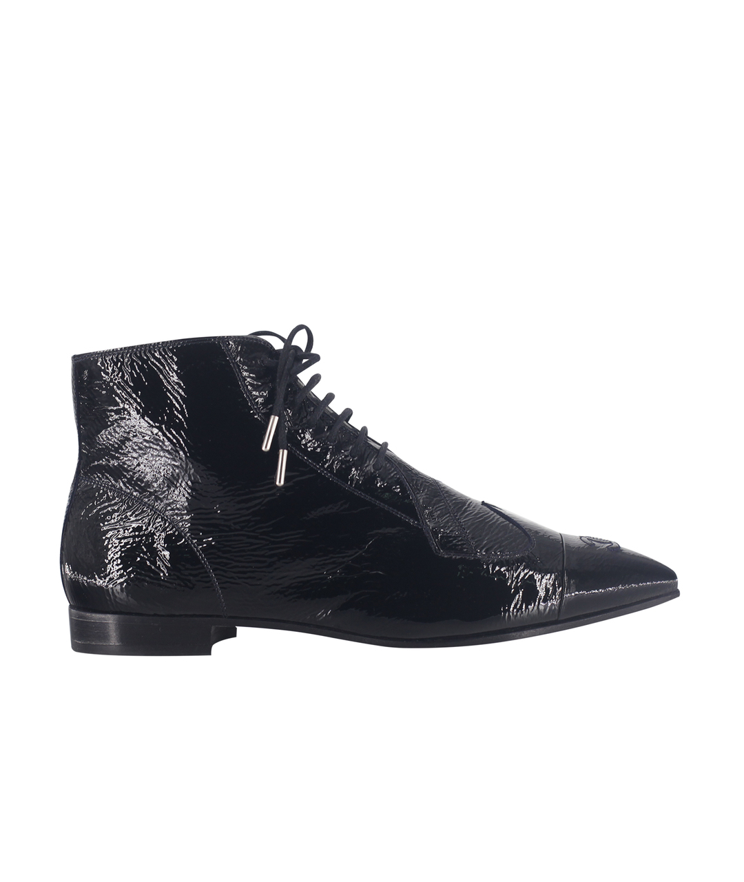 CHANEL PRE-OWNED Черные ботинки из лакированной кожи, фото 1
