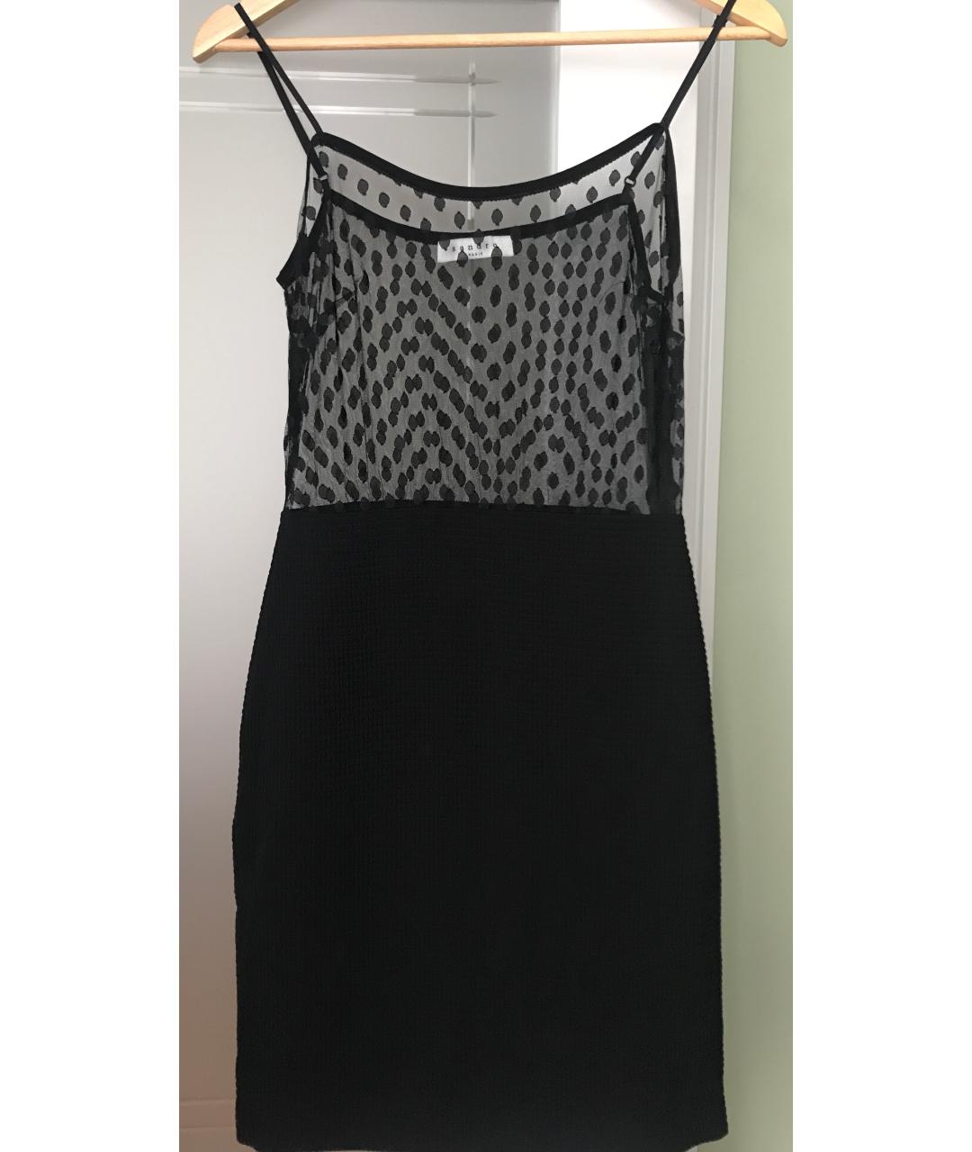 SANDRO Черное полиэстеровое повседневное платье, фото 4