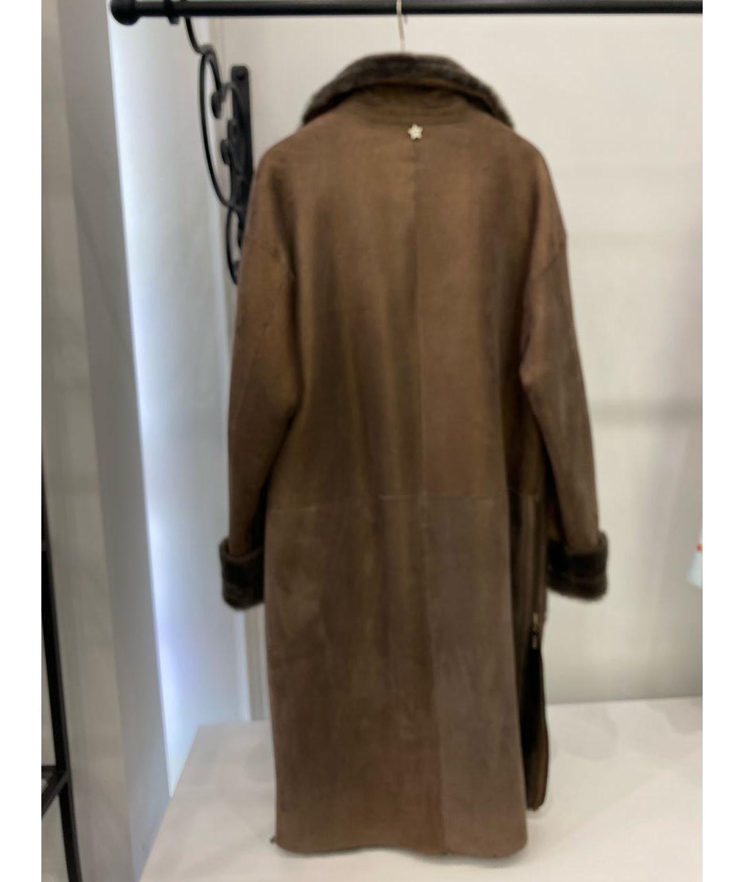 LORENA ANTONIAZZI Коричневая меховая дубленка, фото 2