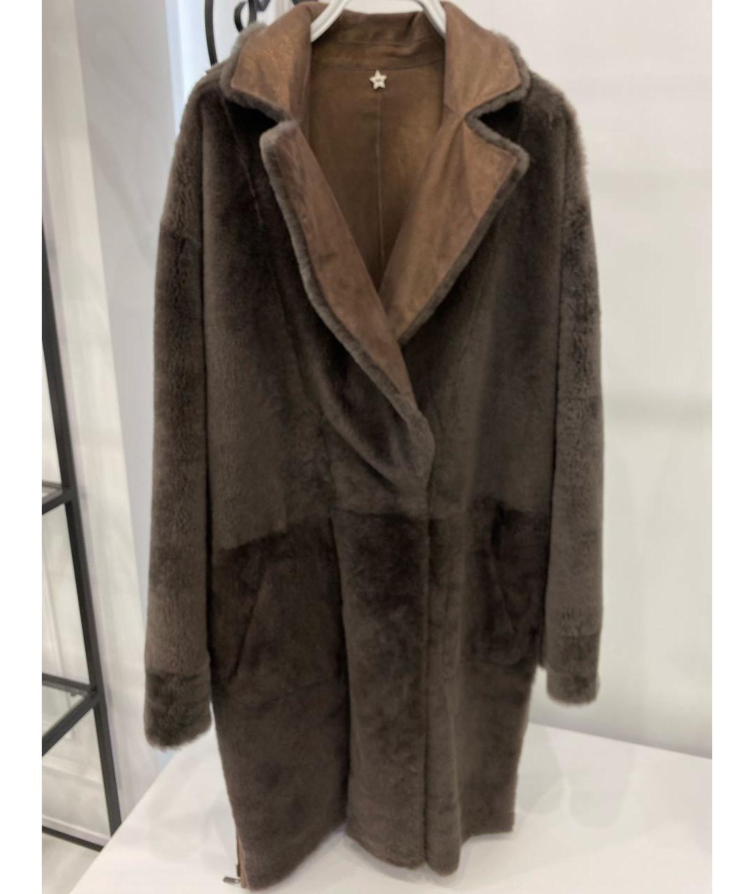 LORENA ANTONIAZZI Коричневая меховая дубленка, фото 4